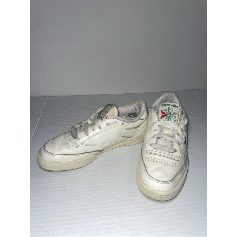 Reebok Club C 85 Vintage Chalk Green Sneakers White Leather Womens Size 6.5